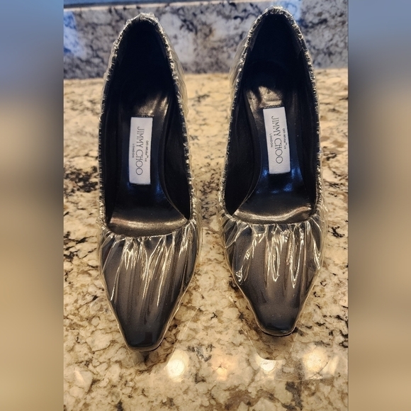 Off-White X Jimmy Choo Anne PVC Wrapped Satin Pump black heels 35 5 - Picture 8 of 12